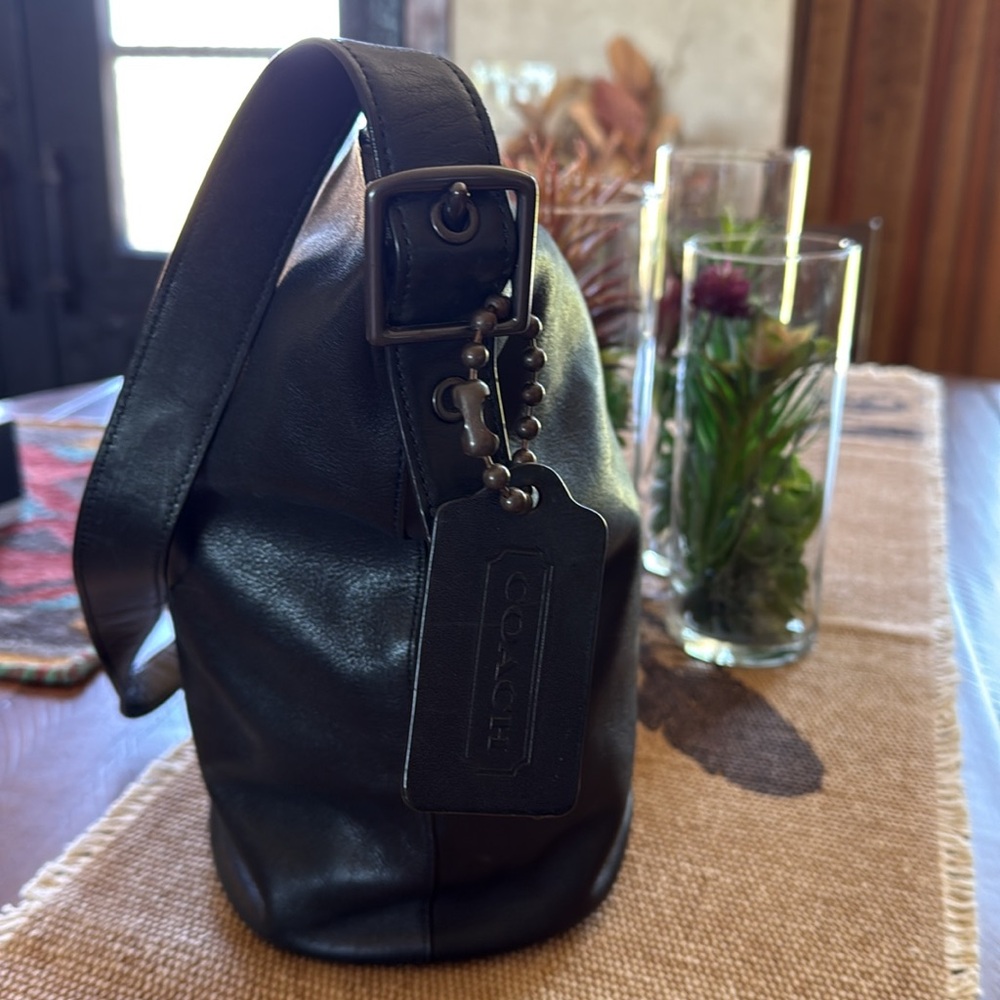 Vintage Coach Black Leather Bag - Picture 2 of 12